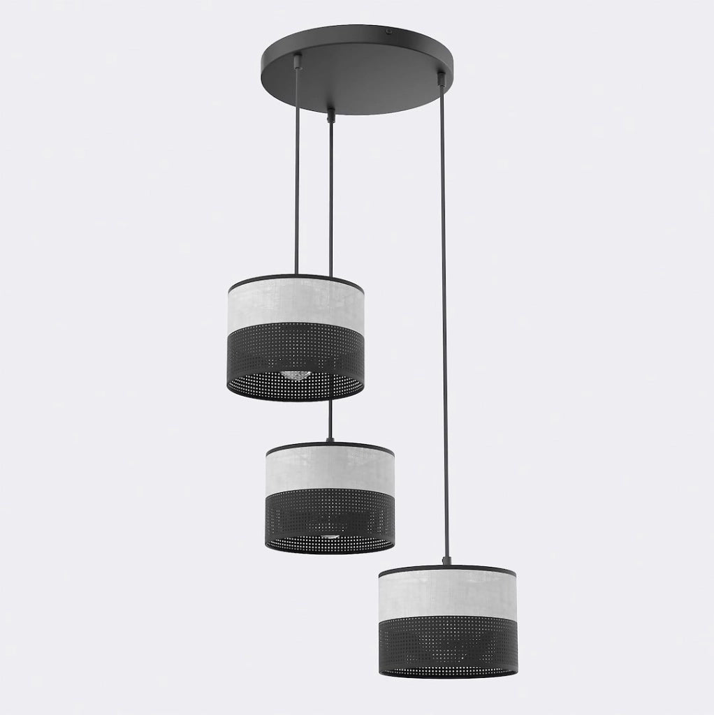 Lampada a sospensione KARBON nera 3xE27 Emibig