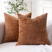 Set di 2 coperte di chenille - Lussuoso e soffice - 40x40 cm