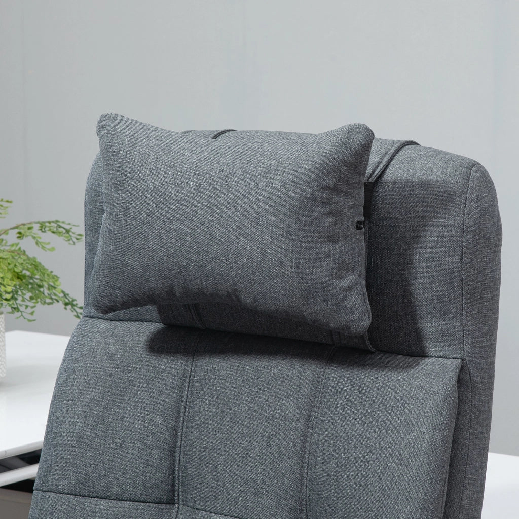 Poltrona Ufficio Ergonomica Reclinabile ¨C Xylo ¨C Grigio con Poggiatesta e Poggiapiedi 66x76x112-120cm