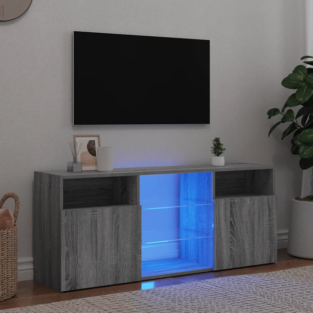 Mobile Porta TV con Luci LED-Mobile per TV-Credenza TV Grigio Sonoma 120x30x50 cm