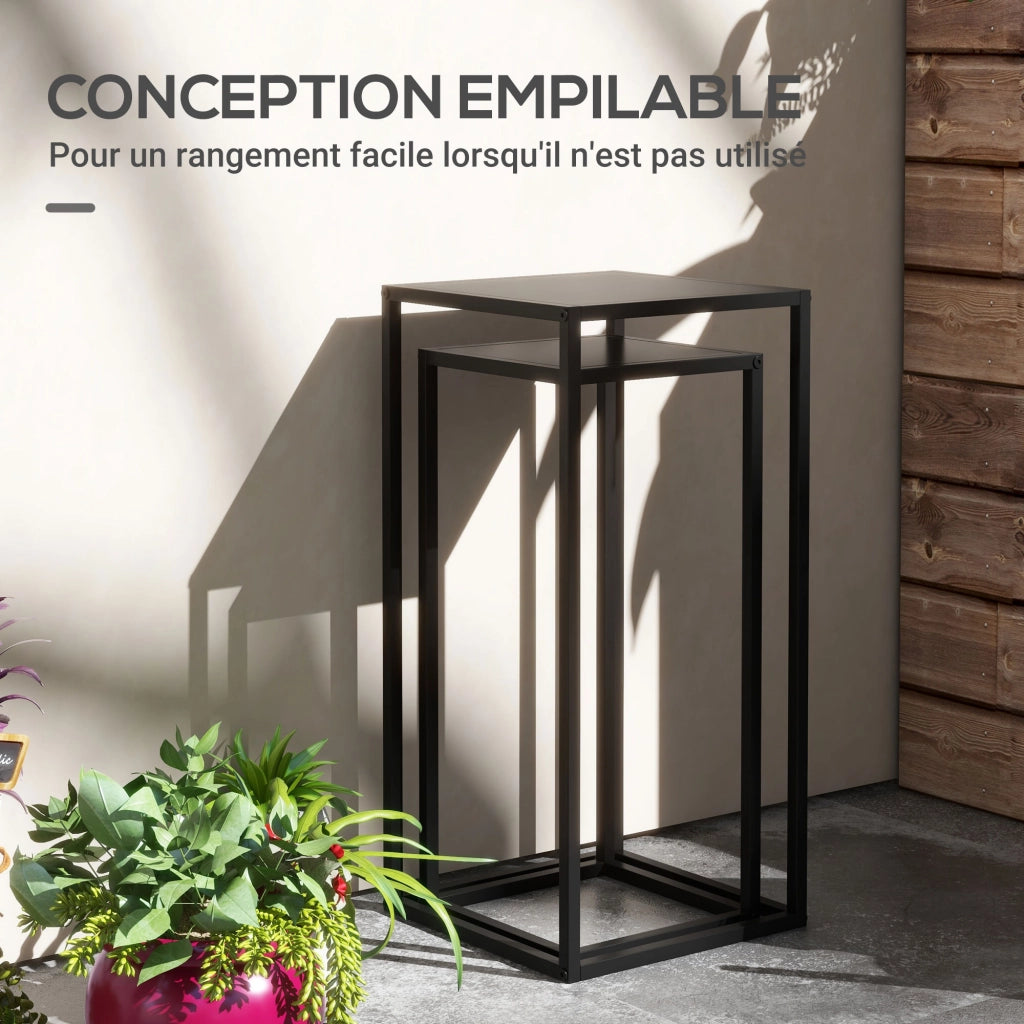 Supporto per piante ¨C zephmum ¨C acciaio nero 58,5 e 65 cm