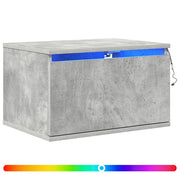 Set di 2 Comodini | Armadio da Notte | Mobiletto da notte a Parete con Luci LED Grigio Cemento