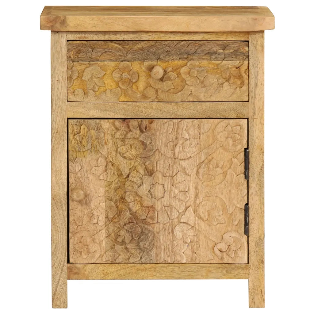 Comodino in Legno Massello di Mango 40x30x50 cm 246152