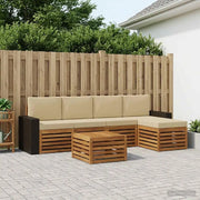 Set di divani da esterno con cuscino 6 pcs Naturale e Beige 3384274