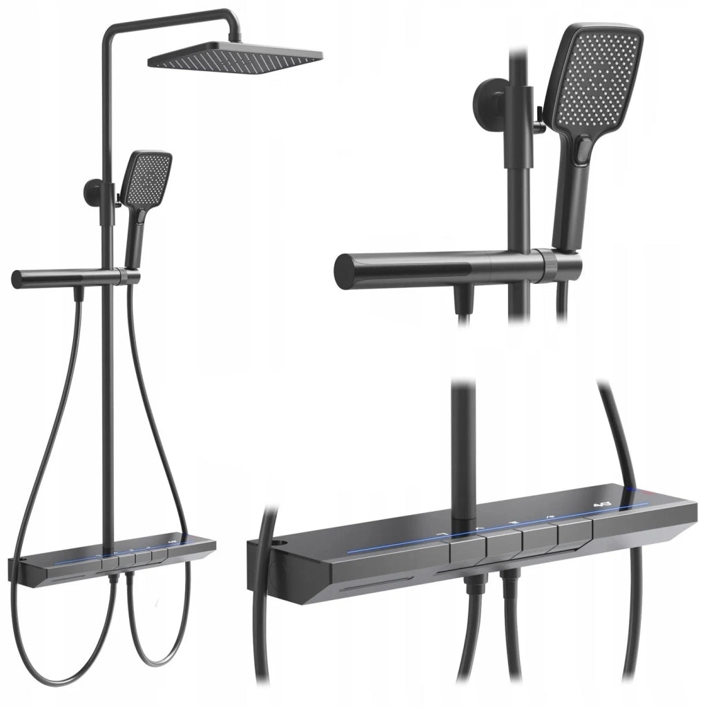 Set Doccia Con Termostato Rea Pedro Titanium