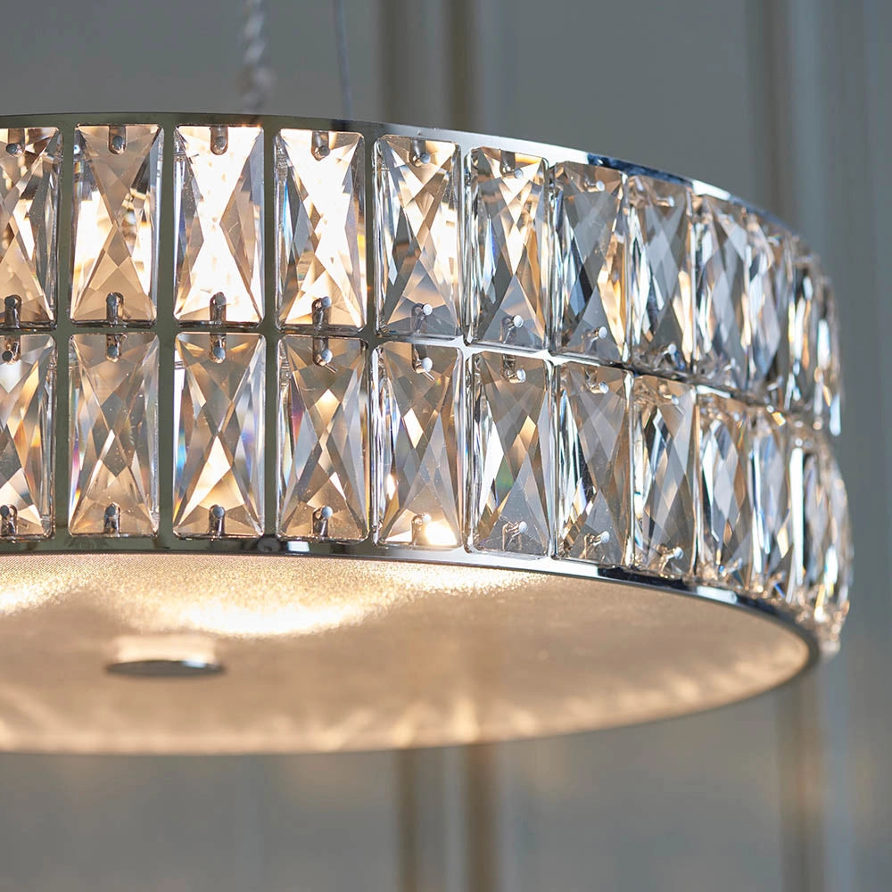 Lampada sospensione Verina Endon cristallo cromo LED 26W