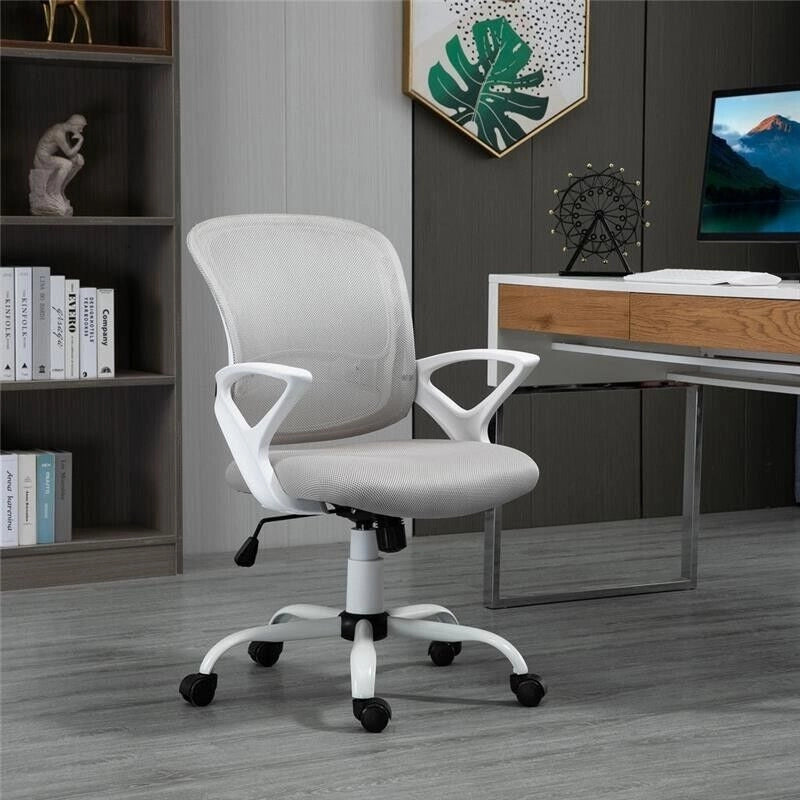 SEDIA ERGONOMICA DA UFFICIO CON ALTEZZA REGOLABILE IN TESSUTO A RETE GRIGIO