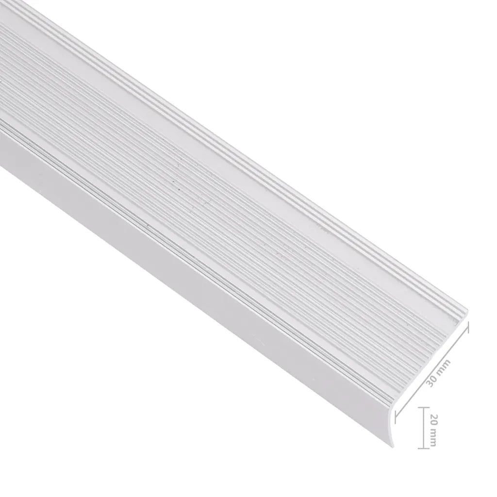 Profili a L per Gradini 5 pz in Alluminio 100 cm Argento