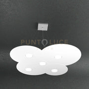 CLOUD SOSPENSIONE 5+2 LUCI BIEMISSIONE BIANCO 1128-S5+2-BI