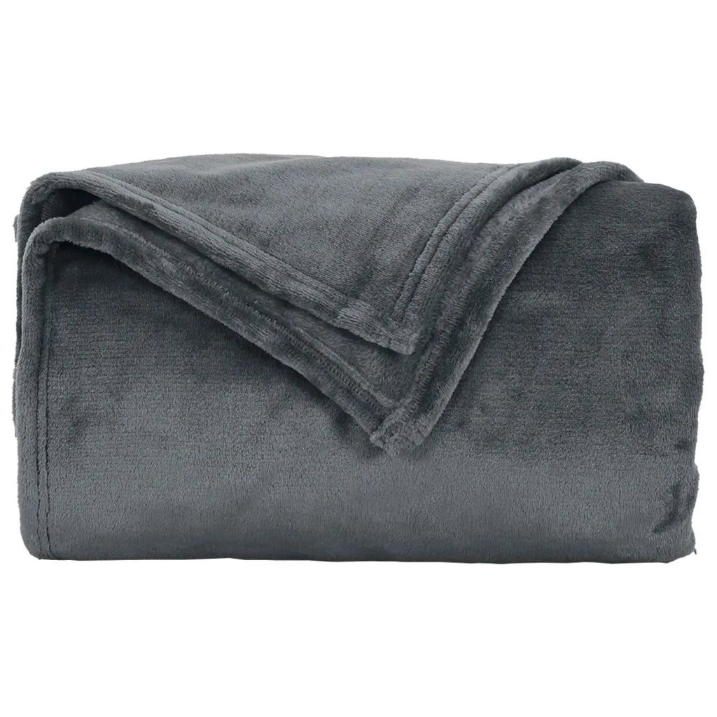 Coperte da Pile 6 pcs Grigio scuro 240 x 270 cm Panno