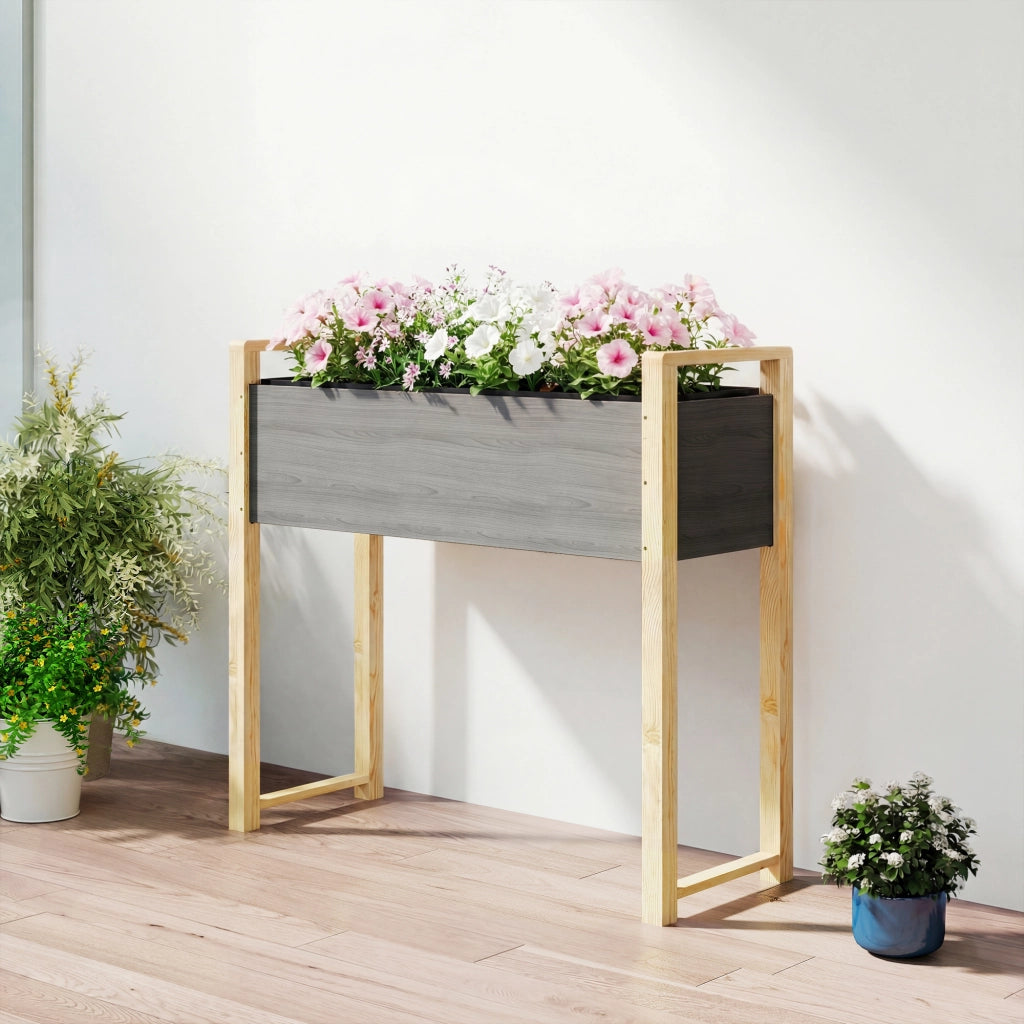 Letto da Giardino Rialzato con Telaio ¨C Minimal ¨C 98x37x90 cm, Grigio