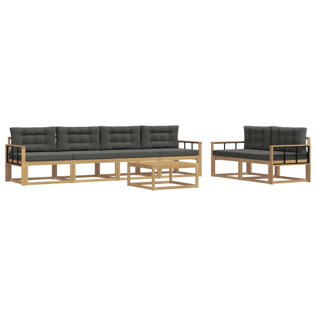 Set di divani da esterno con cuscino 6 pcs Bianco e Antracite 3386106