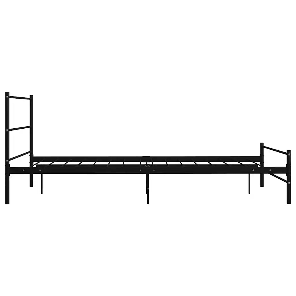 Giroletto con Testiera senza Materasso Nero 140x200 cm Metallo 286497
