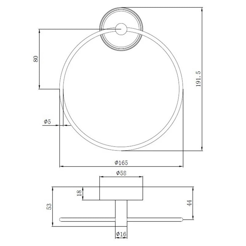 Porta salviette nero e cromato ad anello – Serie Future
