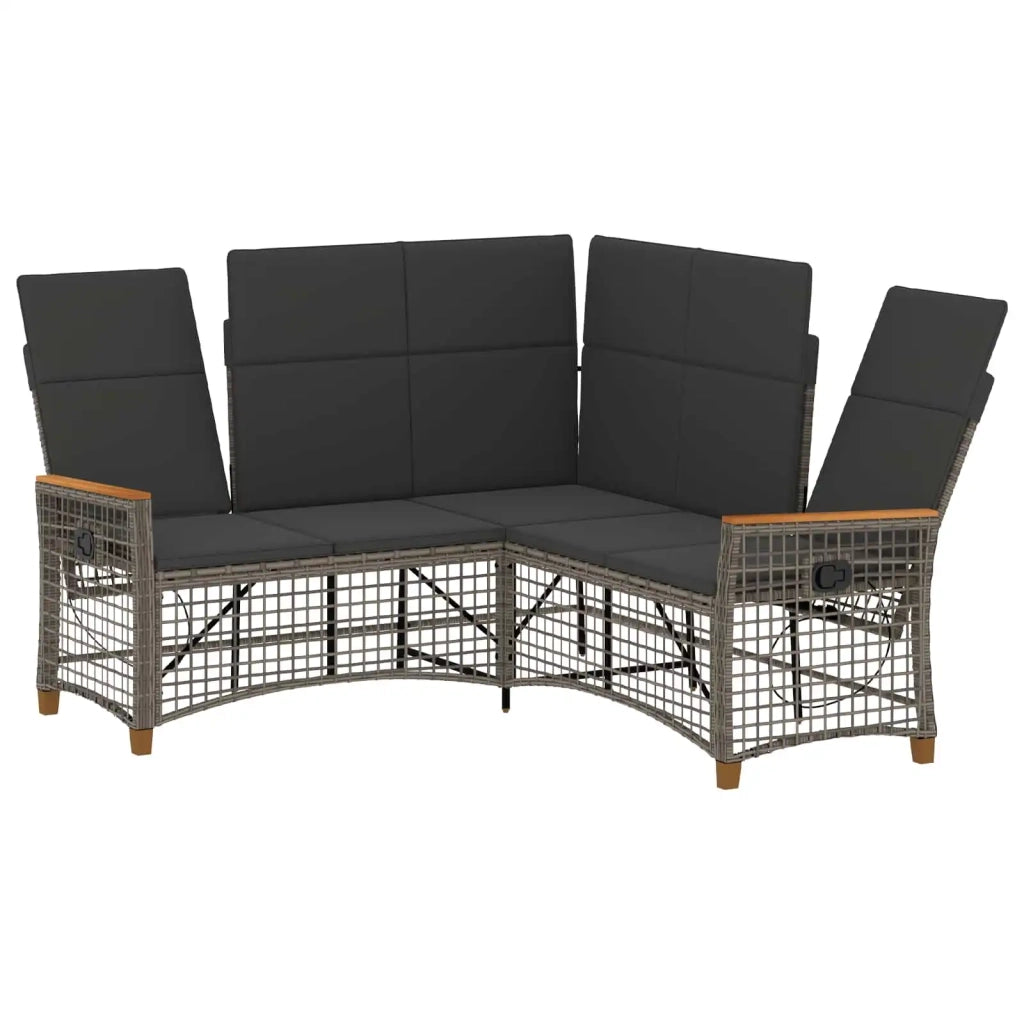 Set di Divani Recliner da Giardino Grigio e Grigio Scuro