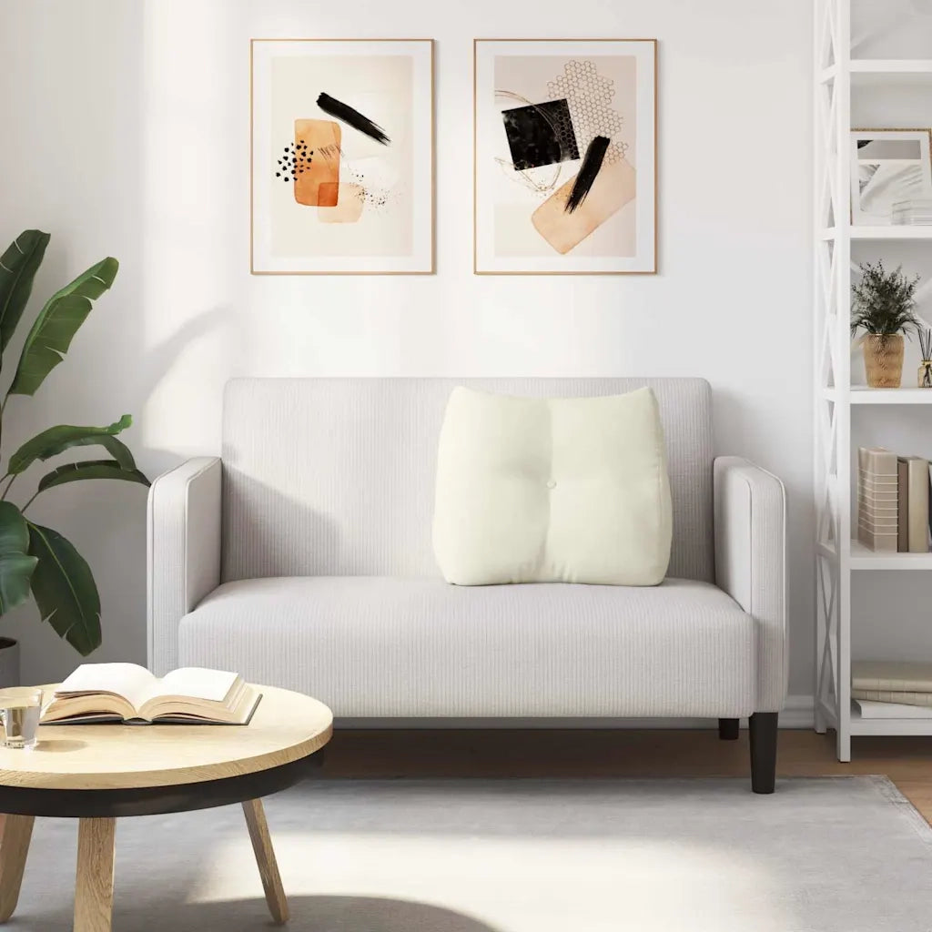 Cuscino per Schiena Crema 60 x 24 x 50 cm Velluto 42014409