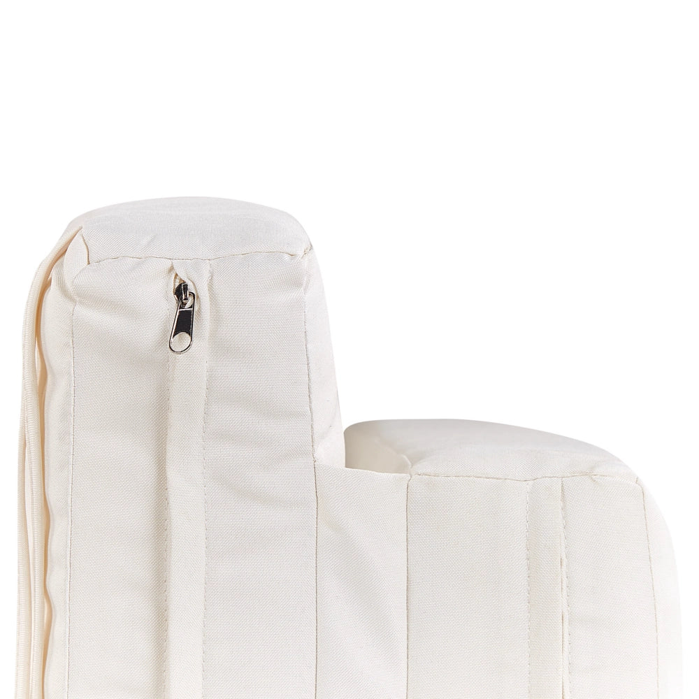 Sedia a sdraio da esterno in bambù naturale e cuscino bianco con schienale regolabile giardino stile classico