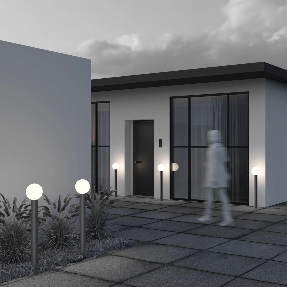 Maytoni Lampada da terra moderna Bold 1 luce E27 IP54 grigio alluminio