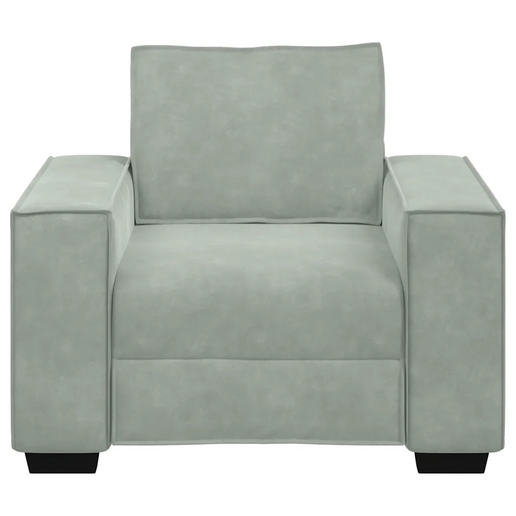 Divano Sedia Grigio Chiaro 100x78x84 cm Velluto 4105000