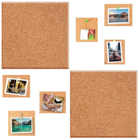 Prikbord Autoadesivo - 2 Pezzi - 30 x 30 cm - Adatto per Ufficio e Scuola