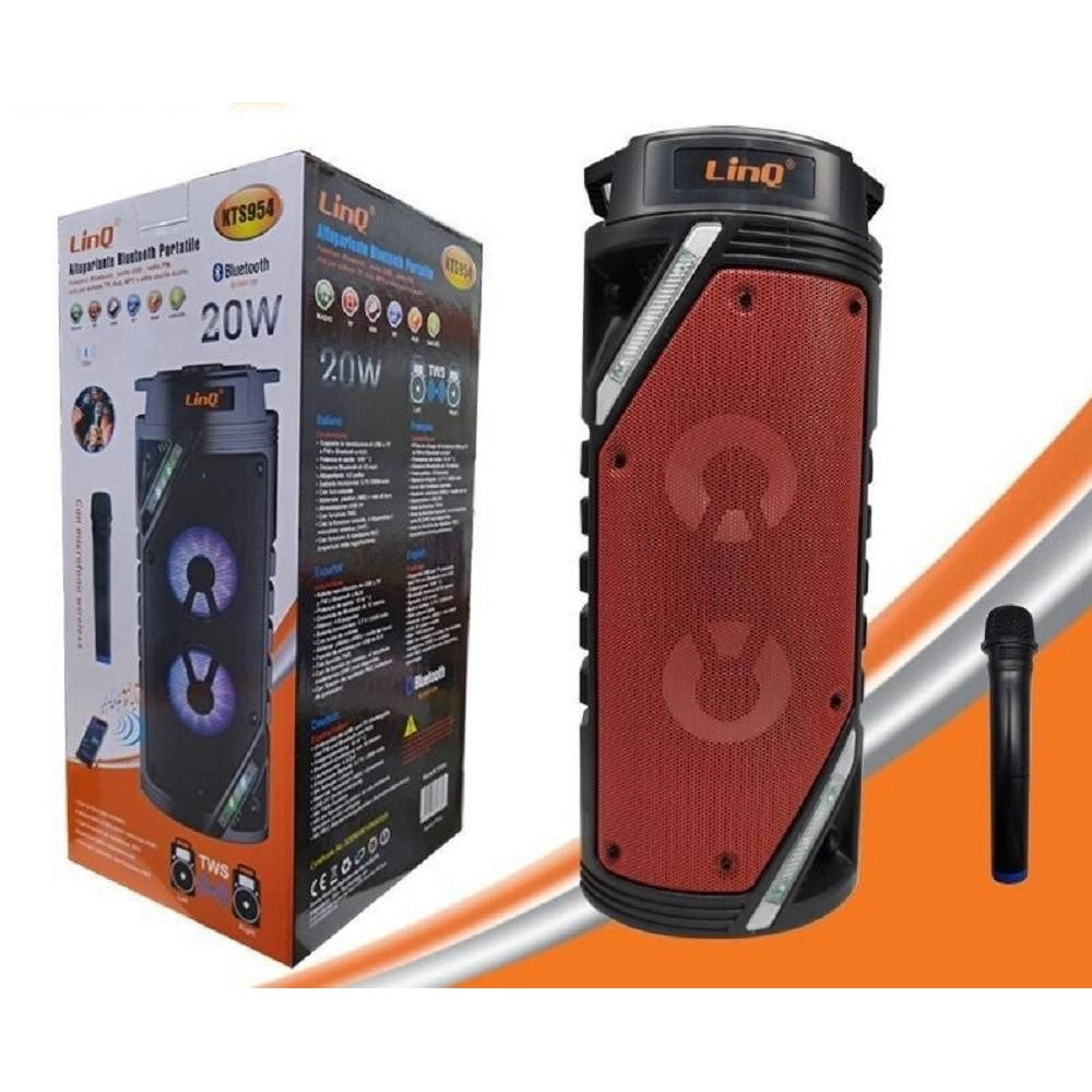 Trade Shop - Altoparlante Speaker Cassa Bluetooth Kts954 20w Microfono Wireless Usb Portatile -