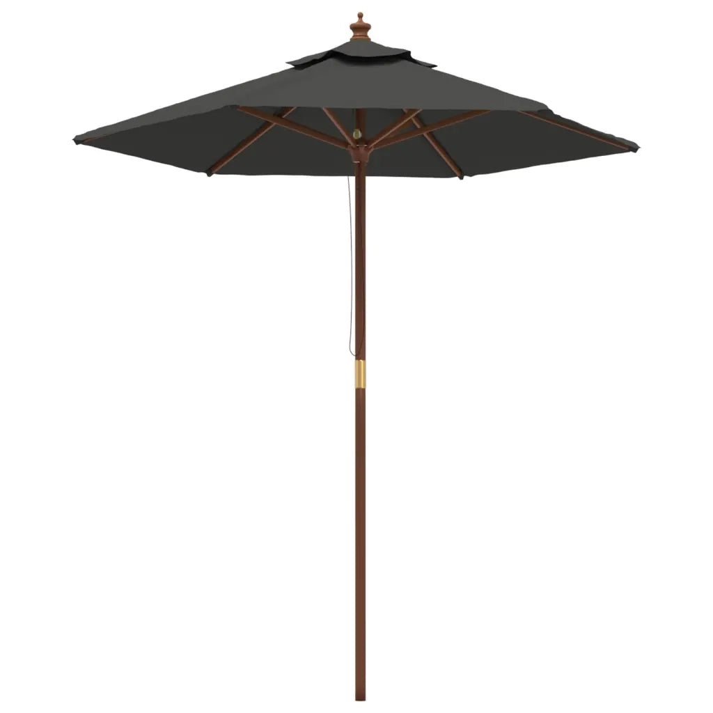 Ombrellone da Giardino-Ombrello da Balcone con Palo in Legno Antracite 196x231 cm