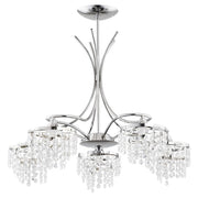 Lampadario cristallo KALIOPA 5 luci E14 cromato Alfa