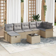 Set Divano da Giardino 8 pcs Beige e Grigio Chiaro polyrattan 3358909