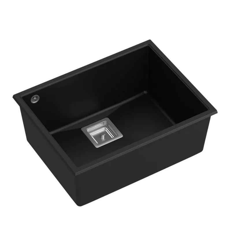 Lavello In Granito David 50 Black Tappo rame spazzolato