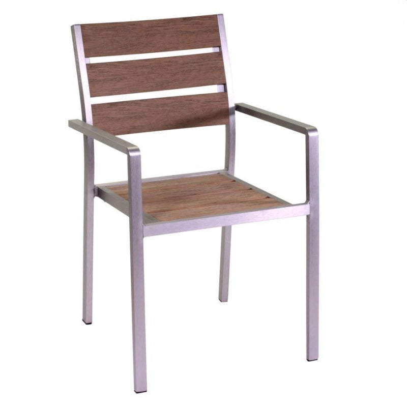 Poltrona alluminio polywood seattle marrone cm 54x58h88