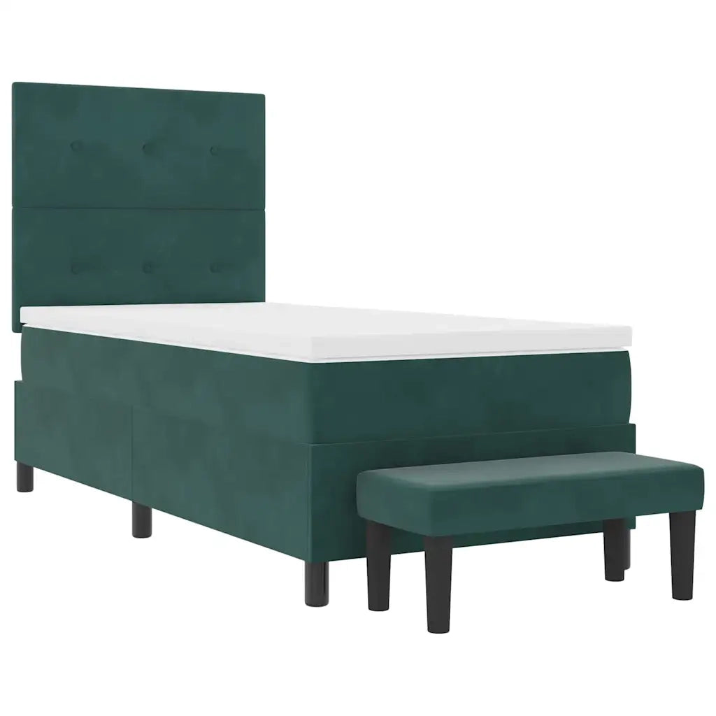 Letto a molle con cuscino Verde scuro 200 x 80 cm Velluto 3344477