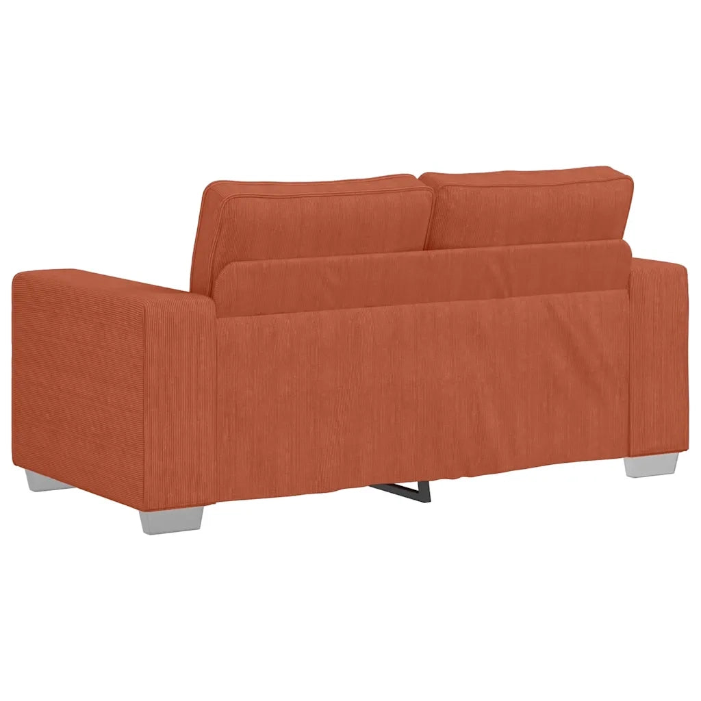 Divano Divanetto Rosso Arancione 160x77x82 cm Tessuto Velluto a Coste 4105199