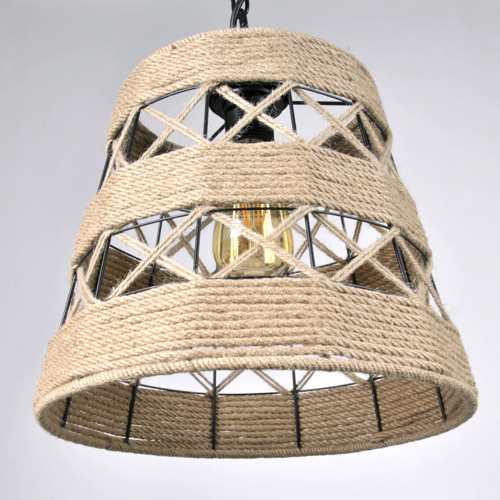 Lampada a sospensione boho ALMA E27 corda 115cm Polux