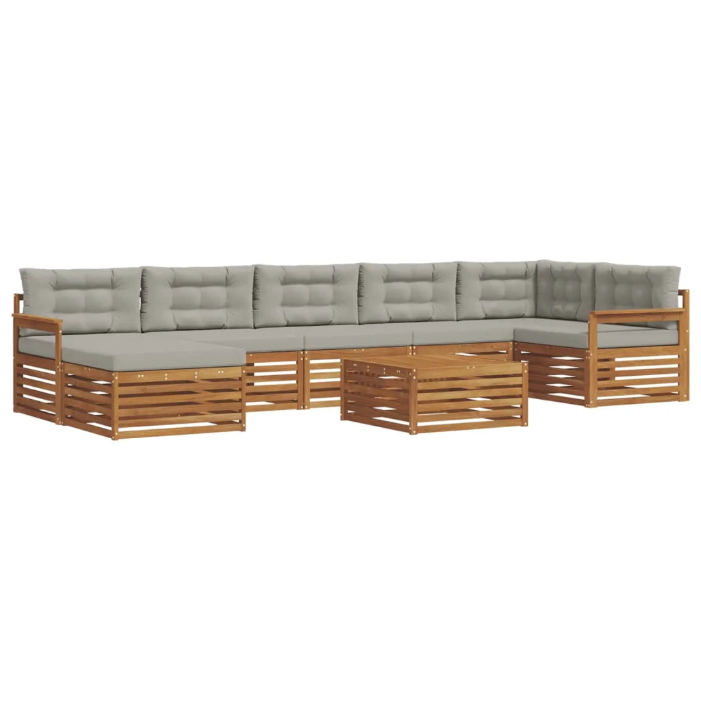 Set di divani da esterno 8 pcs Grigio Naturale e Chiaro 3373846