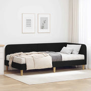 Cornice del letto ad angolo Nero 90 x 190 cm Tessuto