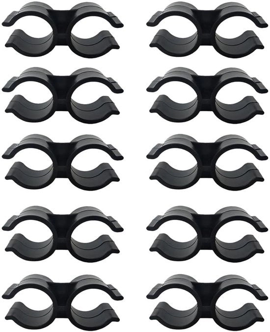 Buisclip in PVC - 10 pezzi - Doppia vitiatura - Diametro 24mm - Resistente alla corrosione - Installazione semplice - Buisbeugel con doppia vite