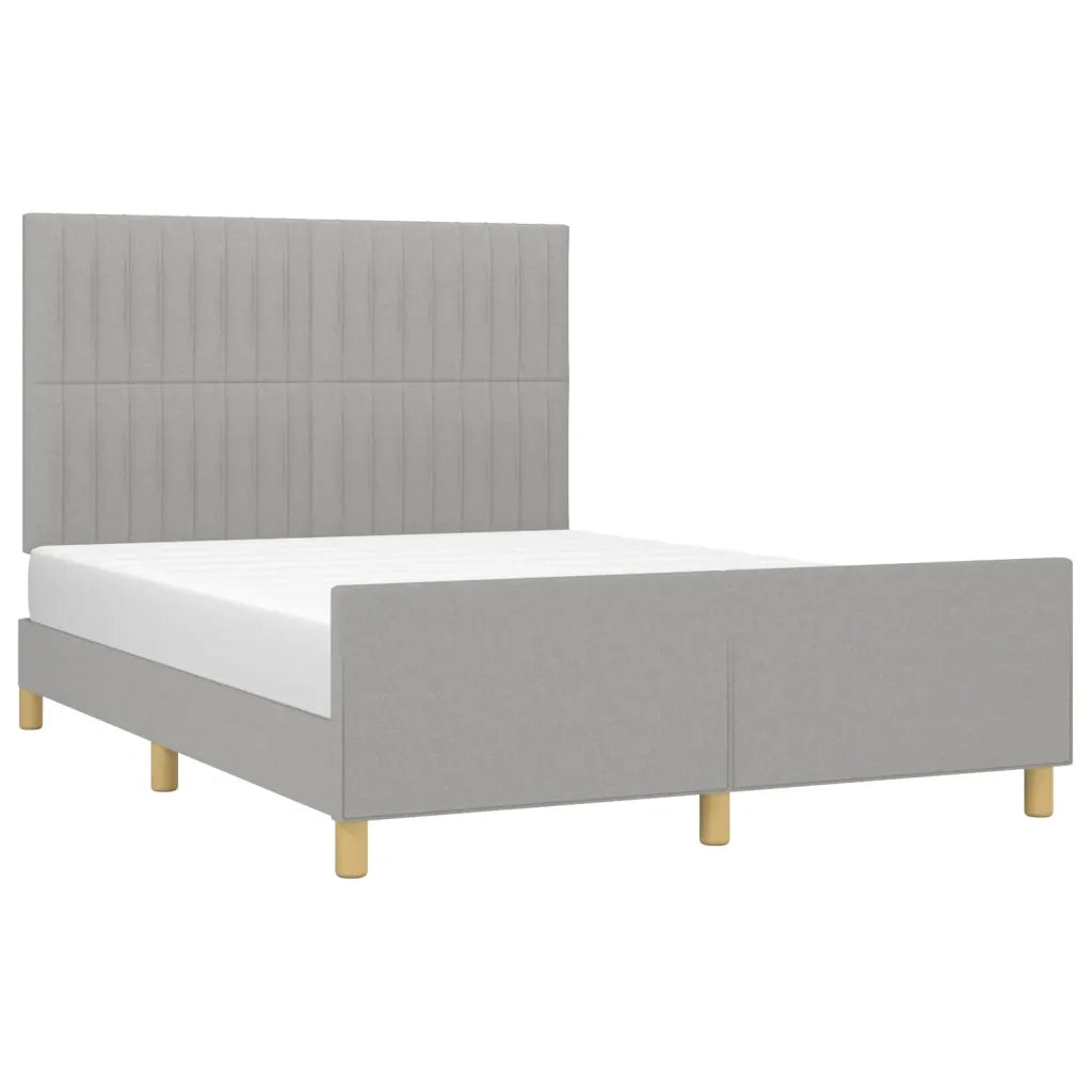 Letto matrimoniale | Letto per adulti | Giroletto senza Materasso Grigio Chiaro 140x190 cm Tessuto