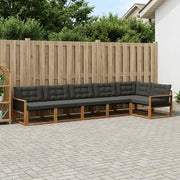 Set di divani da esterno con cuscino 6 pcs Naturale e Nero 3381456