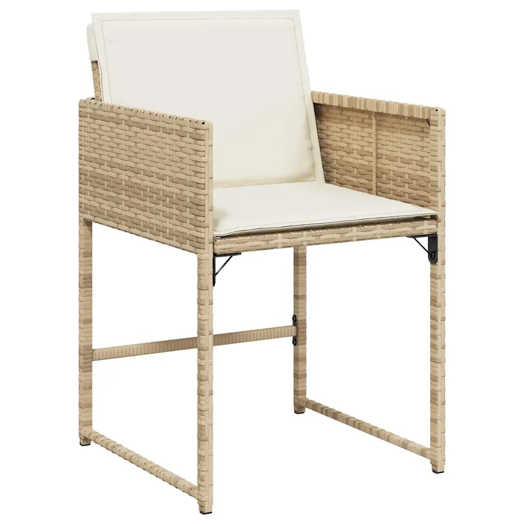 Set da Pranzo da Giardino 13 pz con Cuscini Beige in Polyrattan 3278169