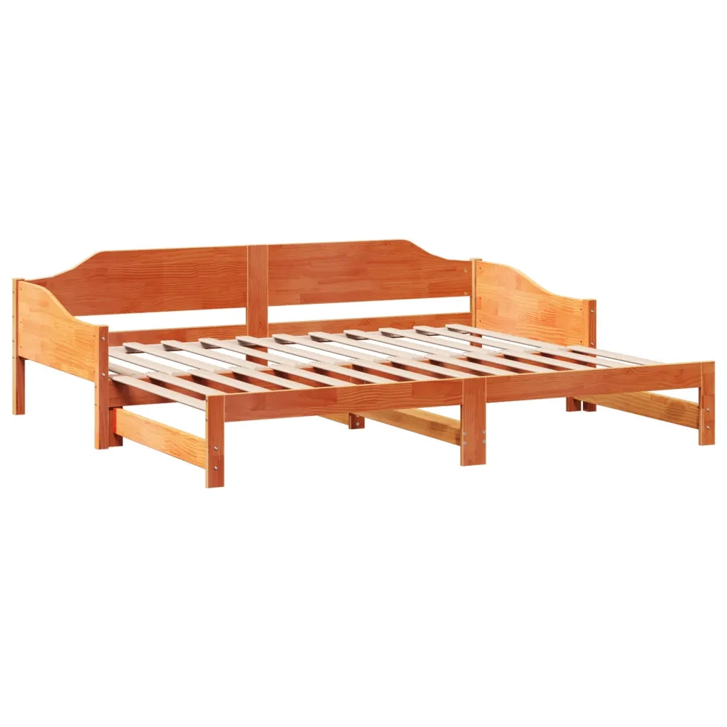 Divano letto | Sof¨¤ letto | Letto singolo con Rotelle senza Materasso Marrone Cera 90x190 cm