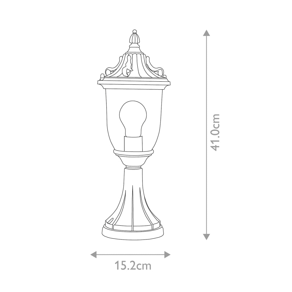 Lampada da esterno a colonna retro verderame E27 Elstead