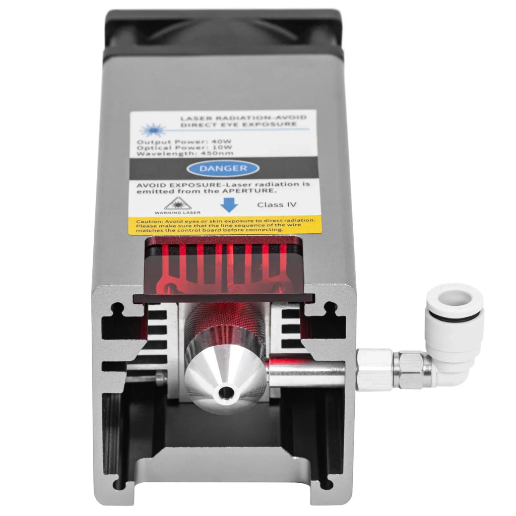Laser air assist con piastra di messa a fuoco fissa 10 w 27 l/min per taglio/incisione laser gomma lega di alluminio nero 14_0009224