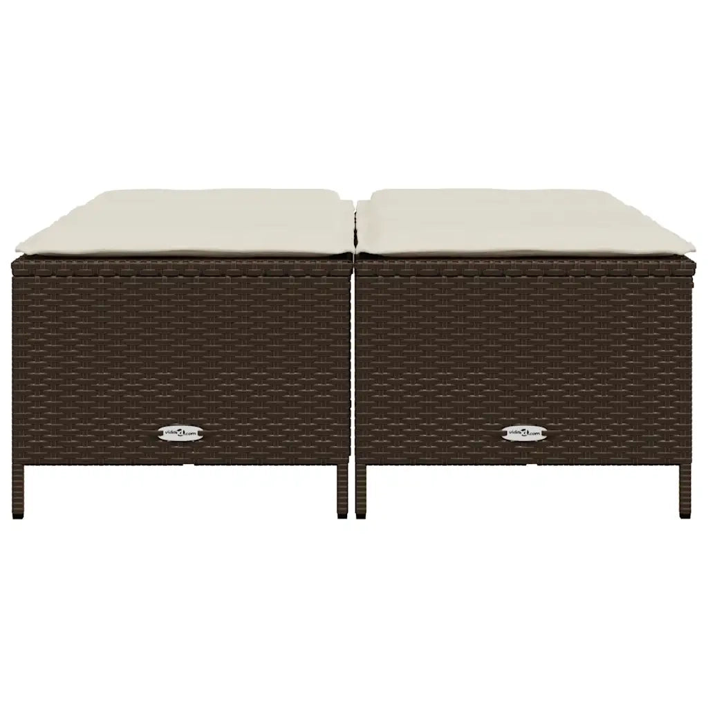 Sgabelli da Giardino con Cuscini 4 pz Marrone in Polyrattan 368363