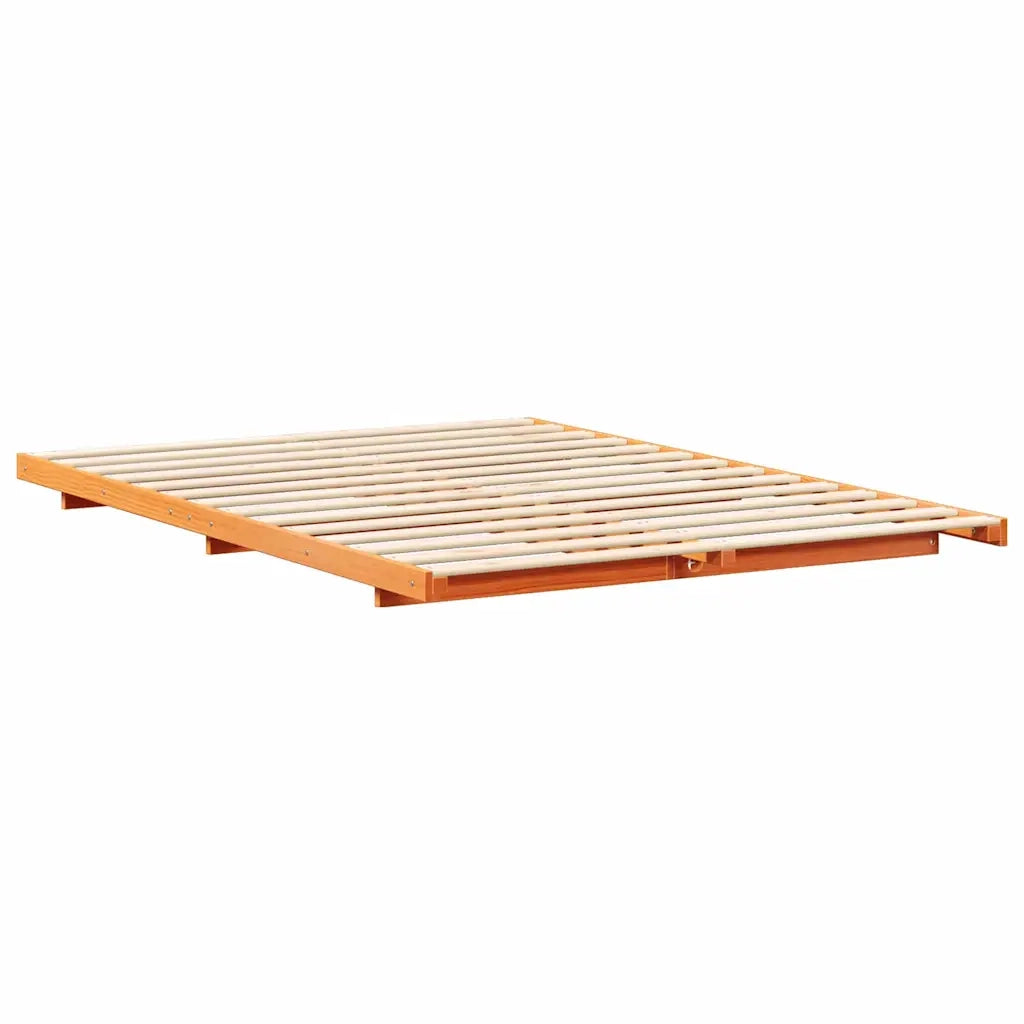 Letto matrimoniale | Letto per adulti | Struttura del letto Marrone cerato 160 x 220 cm Pino massello