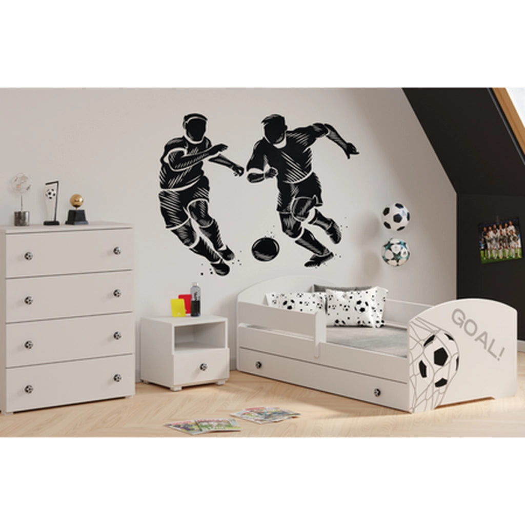 Comodino per cameretta Emi Goal bianco con maniglia pallone