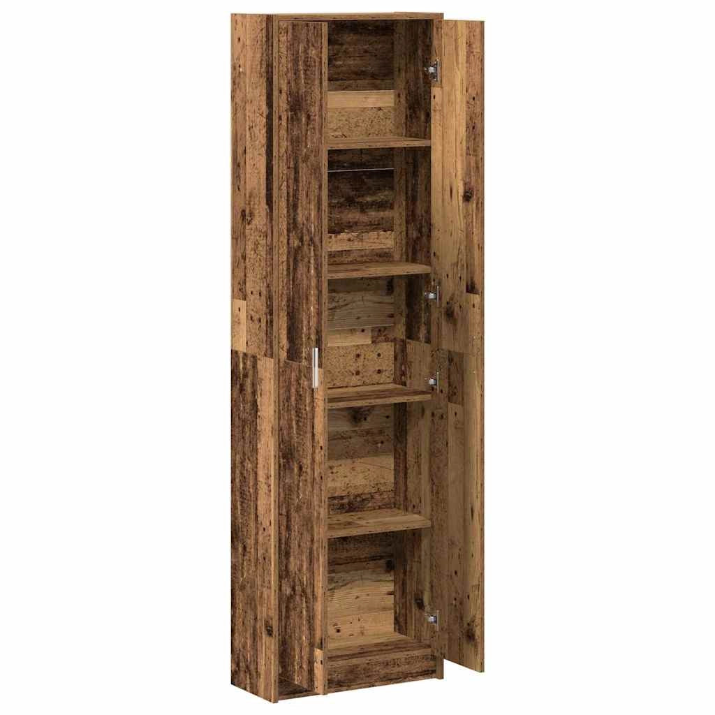 Armadio moderno in legno composito 55 x 25 x 189 cm ampio spazio contenitivo design elegante con finitura in legno anticato 02_0055921