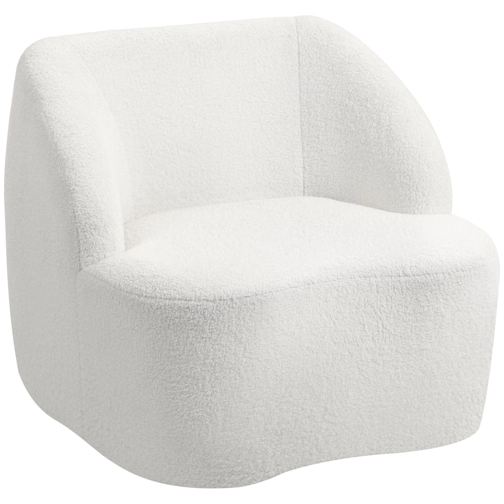 Poltrona Moderna con Rivestimento in Tessuto ¨C Minimal ¨C Cremewei?