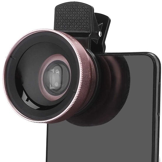 Lente per Telefono 0,45x Angolo Ampio/12,5x Macro - Adatto per Smartphone/Tablet - Materiale ABS - Incluso Clip/Tas - Lente per Fotocamera