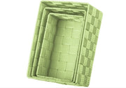 Set di archiviazione in stile rattan composto da 3 elementi decorativi