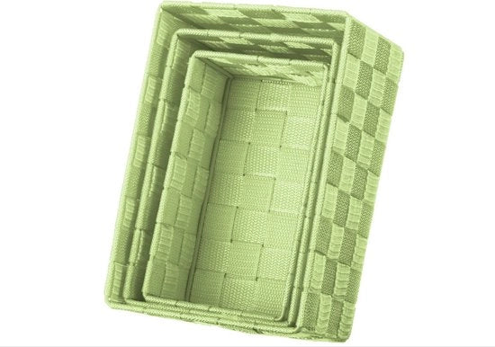 Set di archiviazione in stile rattan composto da 3 elementi decorativi